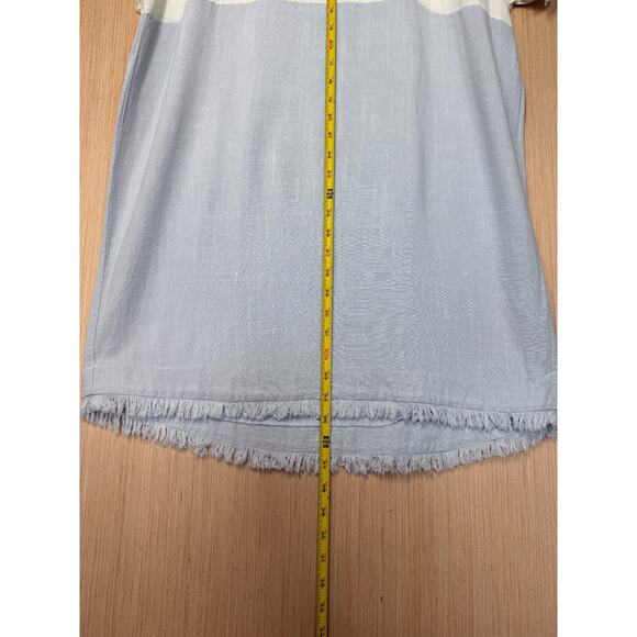 Umgee Linen Blend High Low Frayed Hem Dress Womens Size Medium Boho Beachy - Picture 8 of 10
